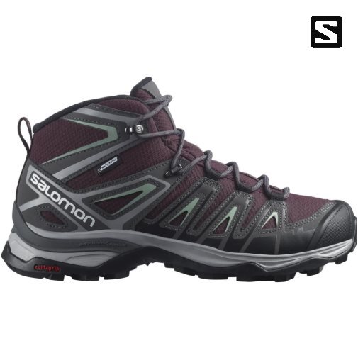 Botas Montaña Salomon X Ultra Pioneer Mid CSWP Mujer Vino Grises Oscuro | MX IUPV265